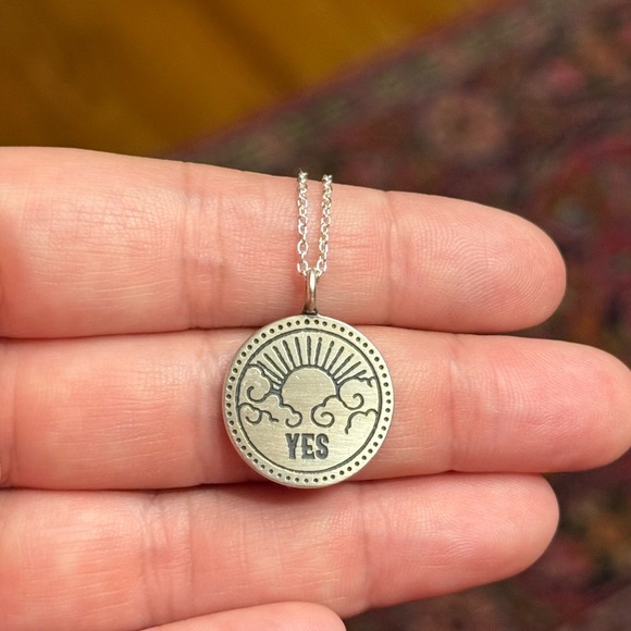 Hand Crafted Jewelry - Yes No desicion sterling silver Pendant Necklace